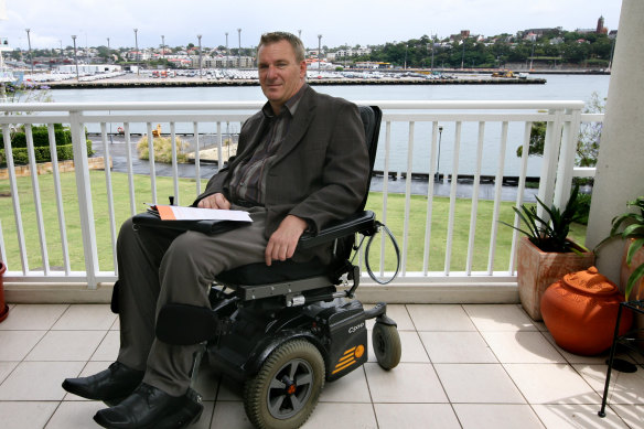 Mark, a quadriplegic, at his Pyrmont home, Sydney, 2007.