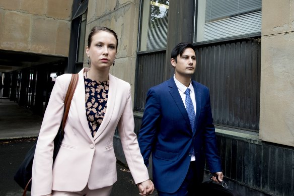 Hannah Quinn, pictured with Blake Davis in 2020, was acquitted on appeal.