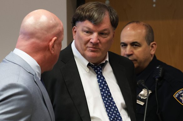 Rex Heuermann, cetnre, in court Wednesday.