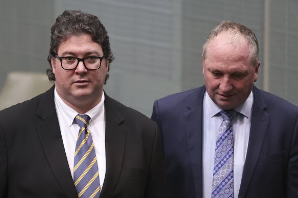 Nationals MPs George Christensen and Barnaby Joyce wavered in their support for the government’s superannuation changes.