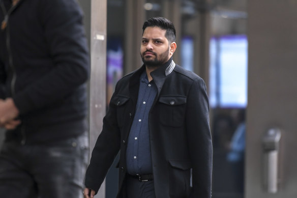 Rajesh Kumar outside court in Melbourne on Wednesday.