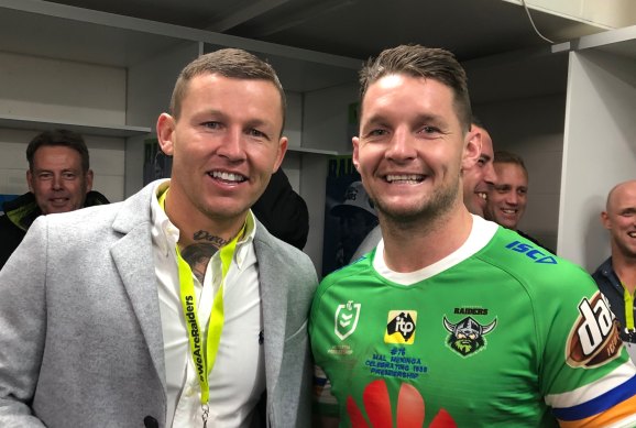 Canberra close chums: Todd Carney and Jarrod Croker