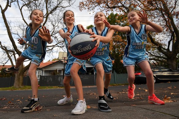 Harper, Annabel, Matilda and Alice are gearing up for a return to junior basketball