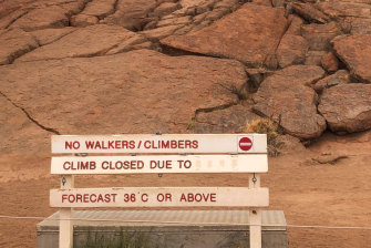 It was so hot on Thursday that no one was allowed to climb Uluru after 8am.