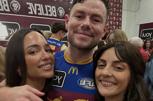 Emma Field with Lachie Neale and Gabrielle Scalzi.