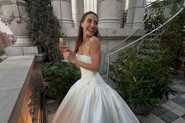 Rebecca Harding at her New York wedding to Andy Lee.