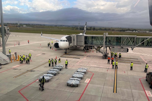 The first Air New Zealand plane ready to welcome passengers at WSI.