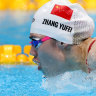 Yufei Zhang of China competes in the women’s 200m butterfly final in Tokyo.