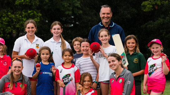 Peninsula Cricket Club all girls Woolworths Blast at Warriewood Valley Sportsground; some of the 20,000 registered female cricketers in Australia aged between five and 12.