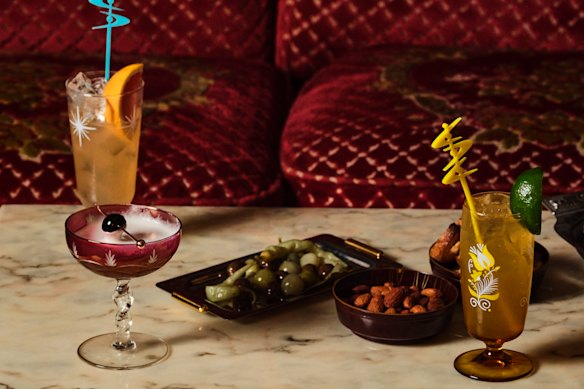 Cocktails at Parlour Amaro Bar, located above two-hatted Japanese fine diner Provenance.