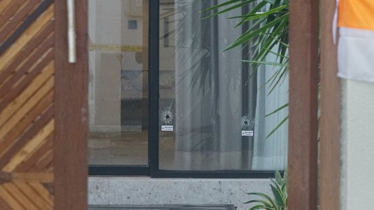 The scene from the fatal shooting in Bali which took place at Casa Santisya.