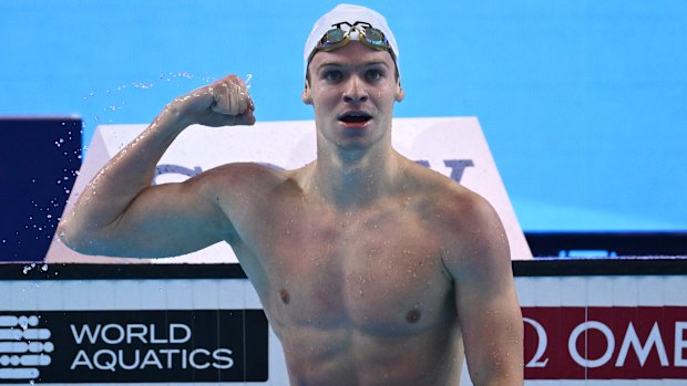 Leon Marchand broke a 14-year-old world record in the 200m individual medley.