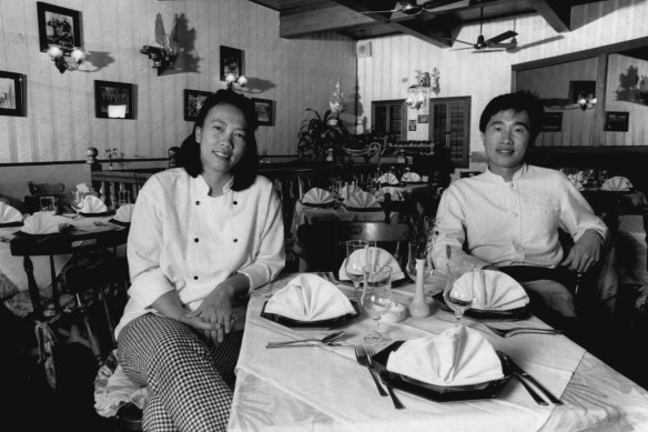 Amy Chanta and Apichat Ku at Chat Thai in its Darlinghurst days, in 1991.