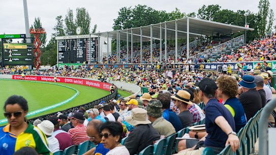 It was a near sell-out at Manuka Oval on Saturday. 