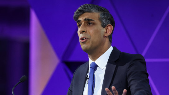 British Prime Minister Rishi Sunak at the latest televised debate.