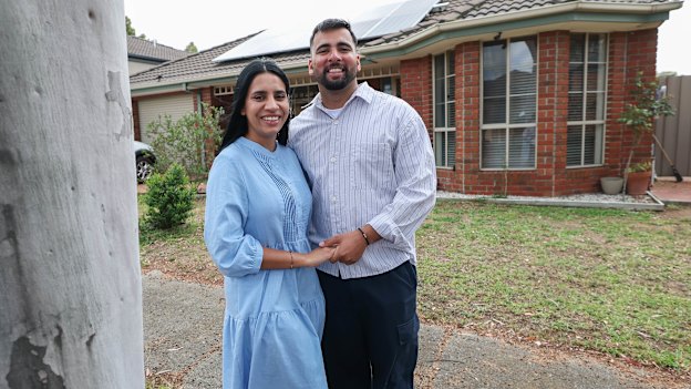 Ricky Banga with his wife, Sherry, at their home in Craigieburn.