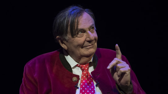 Barry Humphries on tour in 2018.