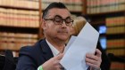 John Barilaro giving evidence during the inquiry into his appointment as Senior Trade and Investment Commissioner to the Americas, at NSW Parliament on Monday.