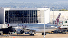 Passenger jets on the tarmac at Heathrow Airport in London on Tuesday, September 8, after an air traffic control problem grounded flights across the UK.