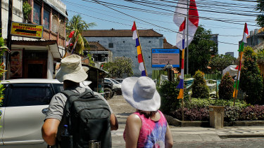 The site of the Sari Club, seen here in the background, which was destroyed in the 2002 Bali bombings.