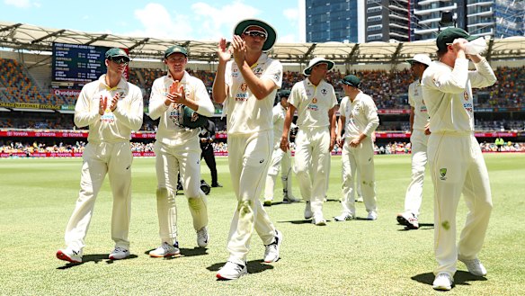 All over bar the shouting: Australia go to lunch with 20 needed to win.