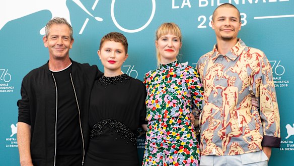 Ben Mendelsohn, Eliza Scanlen, Shannon Murphy and Toby Wallace at the Babyteeth photocall at Venice Film Festival this week.