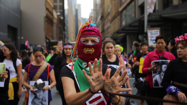 Participants of this year's International Women's Day march in Sydney.