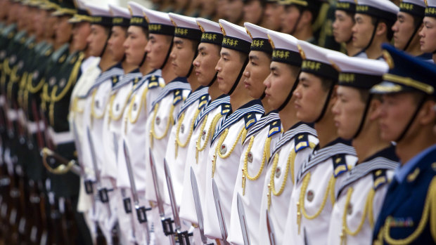 Members of the Chinese People's Liberation Army.