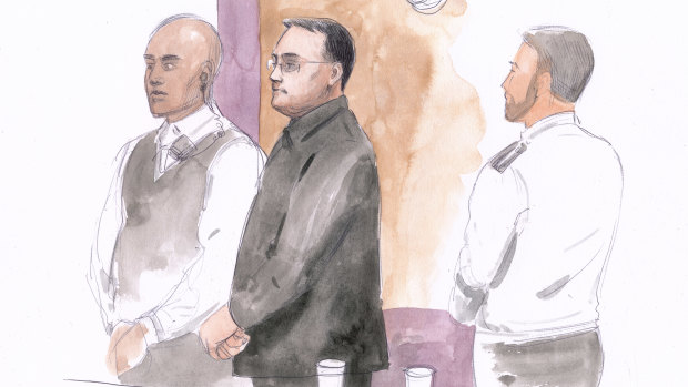 A sketch of Bradley Edwards during the verdict. 