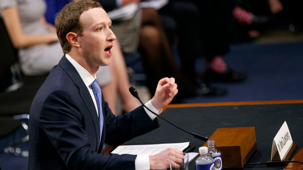 Facebook CEO Mark Zuckerberg testifies in Washington.