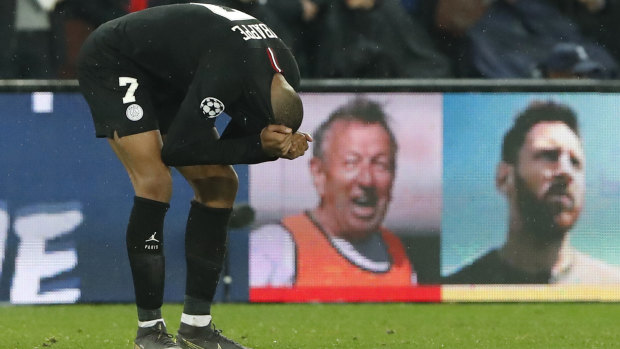 A devastated Kylian Mbappe.