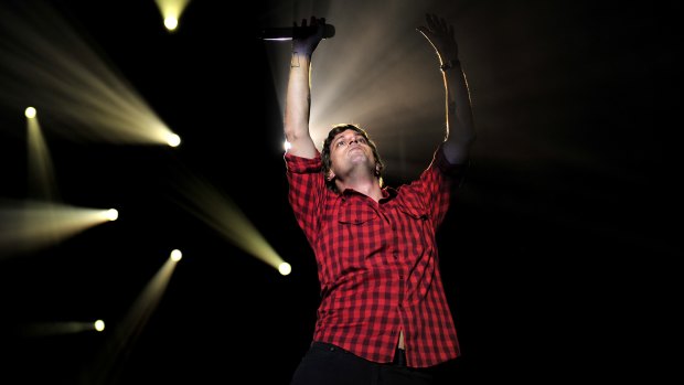 Matchbox Twenty singer Rob Thomas performing at the AIS in Canberra in 2012.