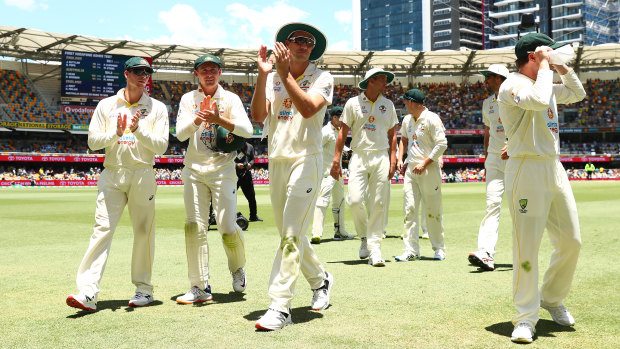 All over bar the shouting: Australia go to lunch with 20 needed to win.