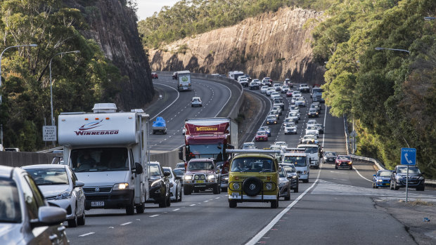 Heavy traffic on M1, Berowra south bound after long weekend.  