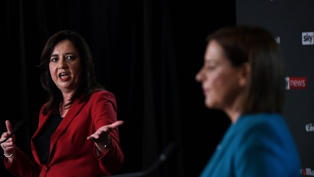 Voters have had mixed reactions to the first face-off between Annastacia Palaszczuk and Deb Frecklington.