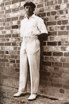 Donald Bradman at the Adelaide Oval for the fourth Test in 1929.