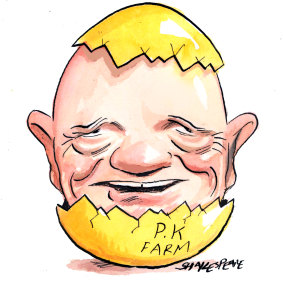 Paul Keating's long-time right-hand man Don Russell could be the next chair of AustralianSuper. Illustration: John Shakespeare