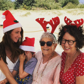 Four generations of Silberys on Christmas day, 2019: Izzy with her son Lulu, Emmie and Kerry.