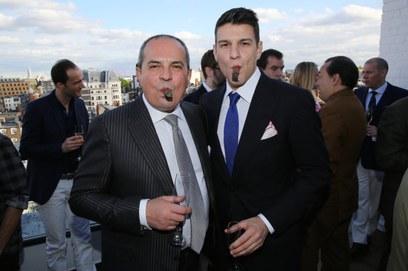 Harrolds founder John Poulakis and son Ross Poulakis, the company’s director, in London in 2014.