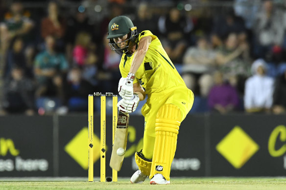 Meg Lanning bats during game two of the women’s ODI series between Australia and India.