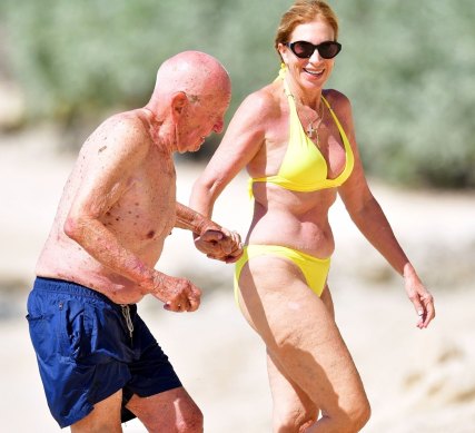 Rupert Murdoch with fiancee Ann Lesley Smith in the Carribean in January.