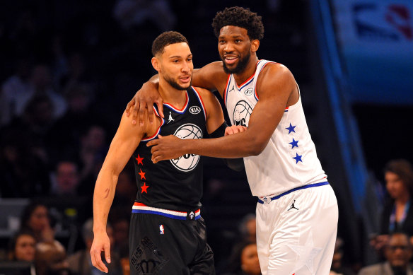 All Stars: Ben Simmons (left) became the first Australian to feature in the NBA All-Star game this year.