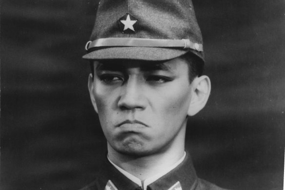 Ryuichi Sakamoto playing Captain Yonoi, the commander of a Japanese POW camp in a scene from “Merry Christmas, Mr Lawrence”.