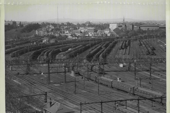 The rail yards in 1970.