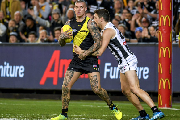 Dustin Martin during the 2018 preliminary final. 