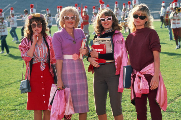 Sharon (Maureen Teefy), Paulette (Lorna Luft), Rhonda (Alison Price) and Stephanie (Michelle Pfeiffer) in Grease 2.