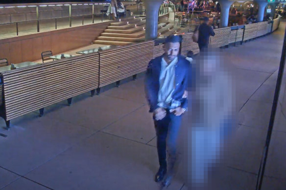 CCTV shows the pair leaving the Opera Bar arm-in-arm.