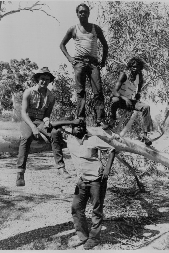 The original Warumpi Band: Neil Murray, Gordon Butcher, Sammy Butcher, George Rurrambu.