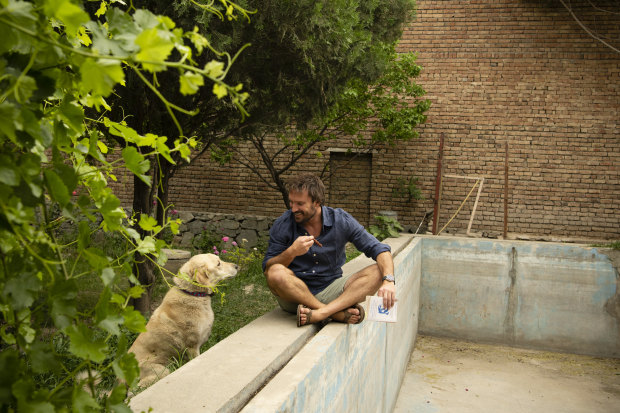 Quilty inside his home in Kabul that he shared with other journalists and a dog called Mushu. “It operated a little like a uni share-house.”