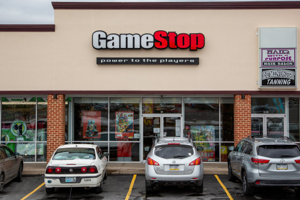 “GameStop: power to the players”: a GameStop store in Pennsylvania. 